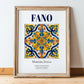 Fano, Italy – Travel Print, in wooden frame leaning on the floor