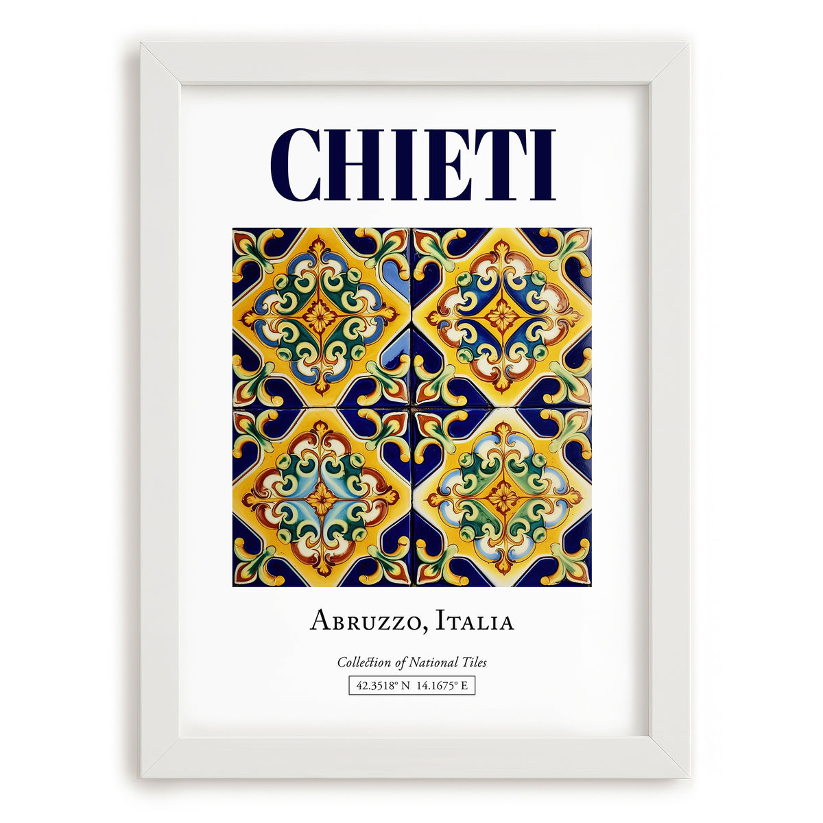 Chieti, Italy – Wanderlust-Inspired Poster, placed in minimal white frame