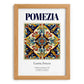 Pomezia, Italy – Illustrated Travel Poster, set in oak frame
