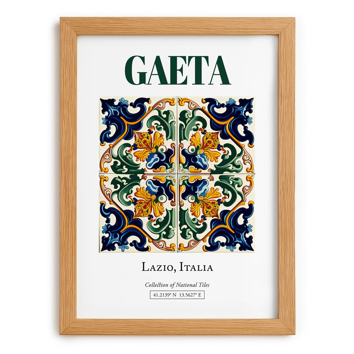 Gaeta, Italy – Vintage Travel Poster, set in oak frame