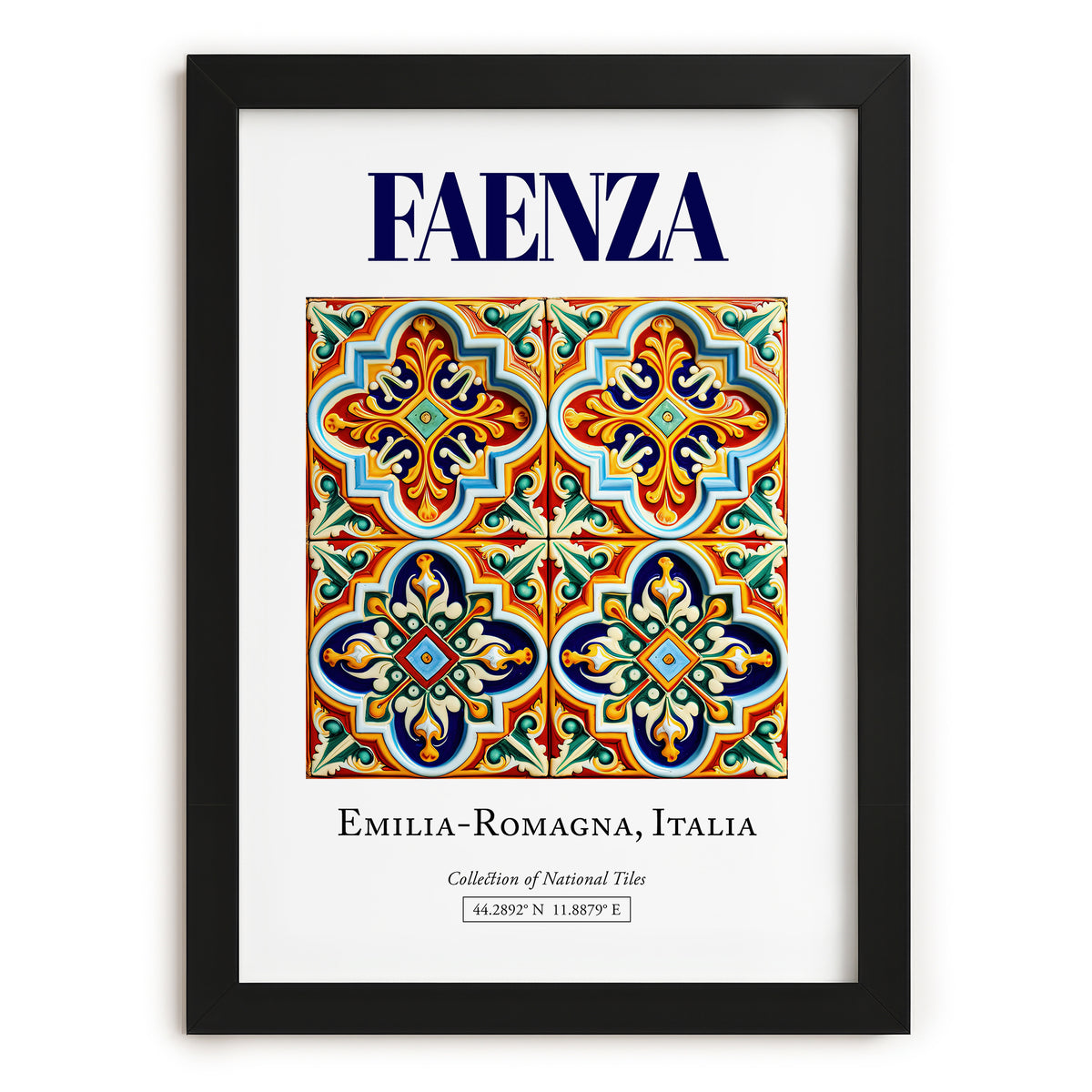 Faenza, Italy – Travel Wall Art, in sleek black frame