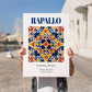 Rapallo, Italy – Travel Poster, no-text version framed in wood