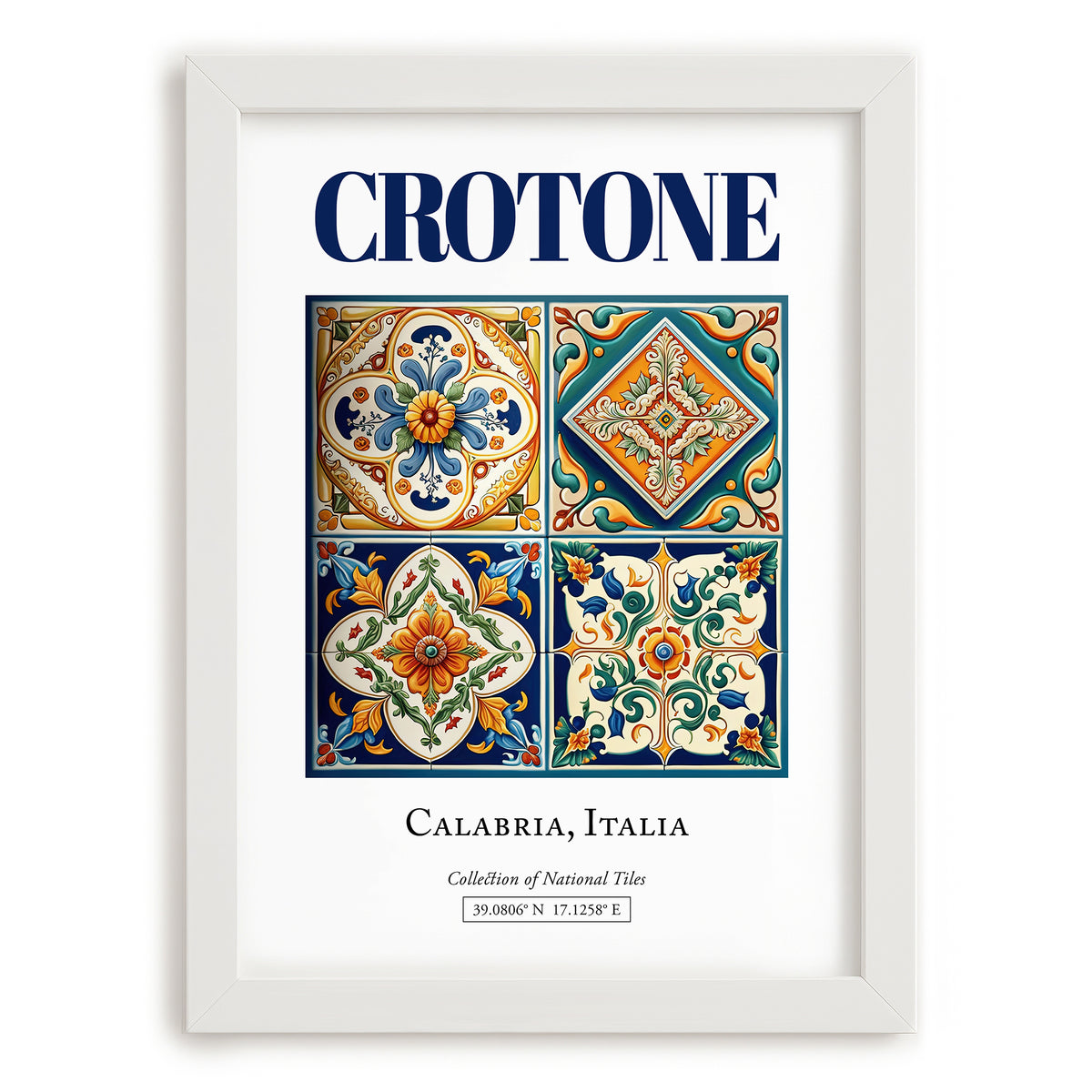 Crotone, Italy – Travel Print, placed in minimal white frame