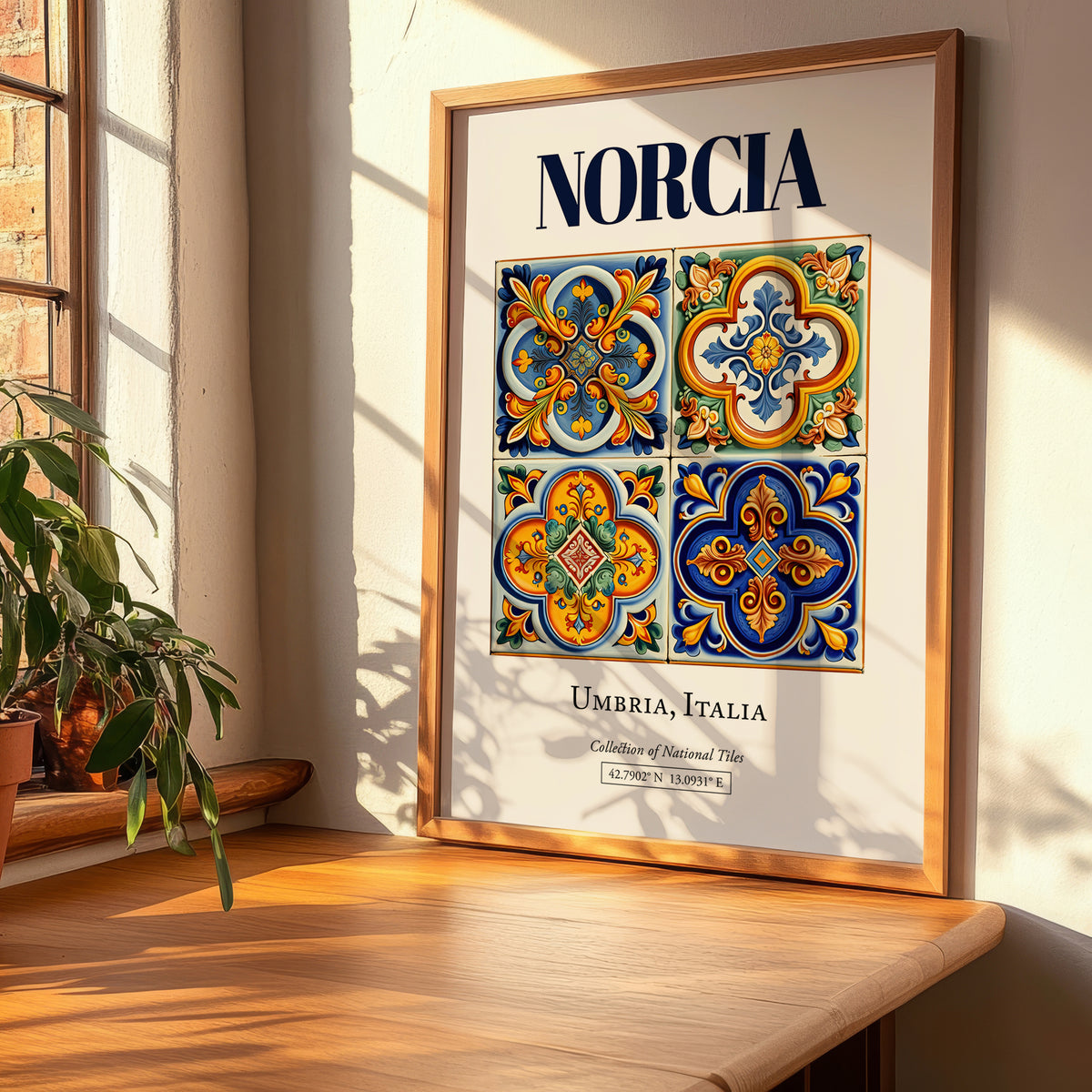 Norcia, Italy – Country Culture Poster, clean layout with no caption