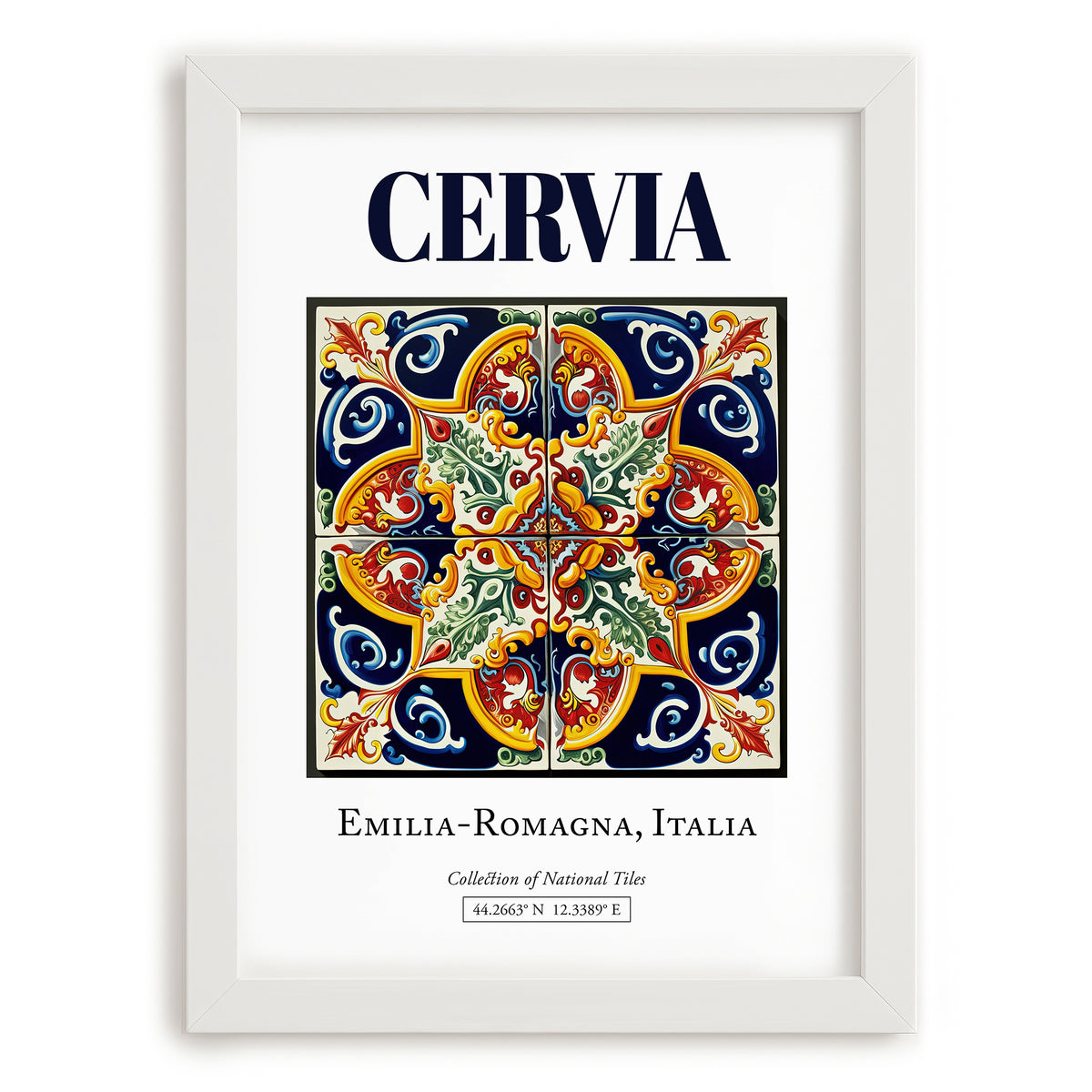 Cervia, Italy – Travel Print, placed in minimal white frame