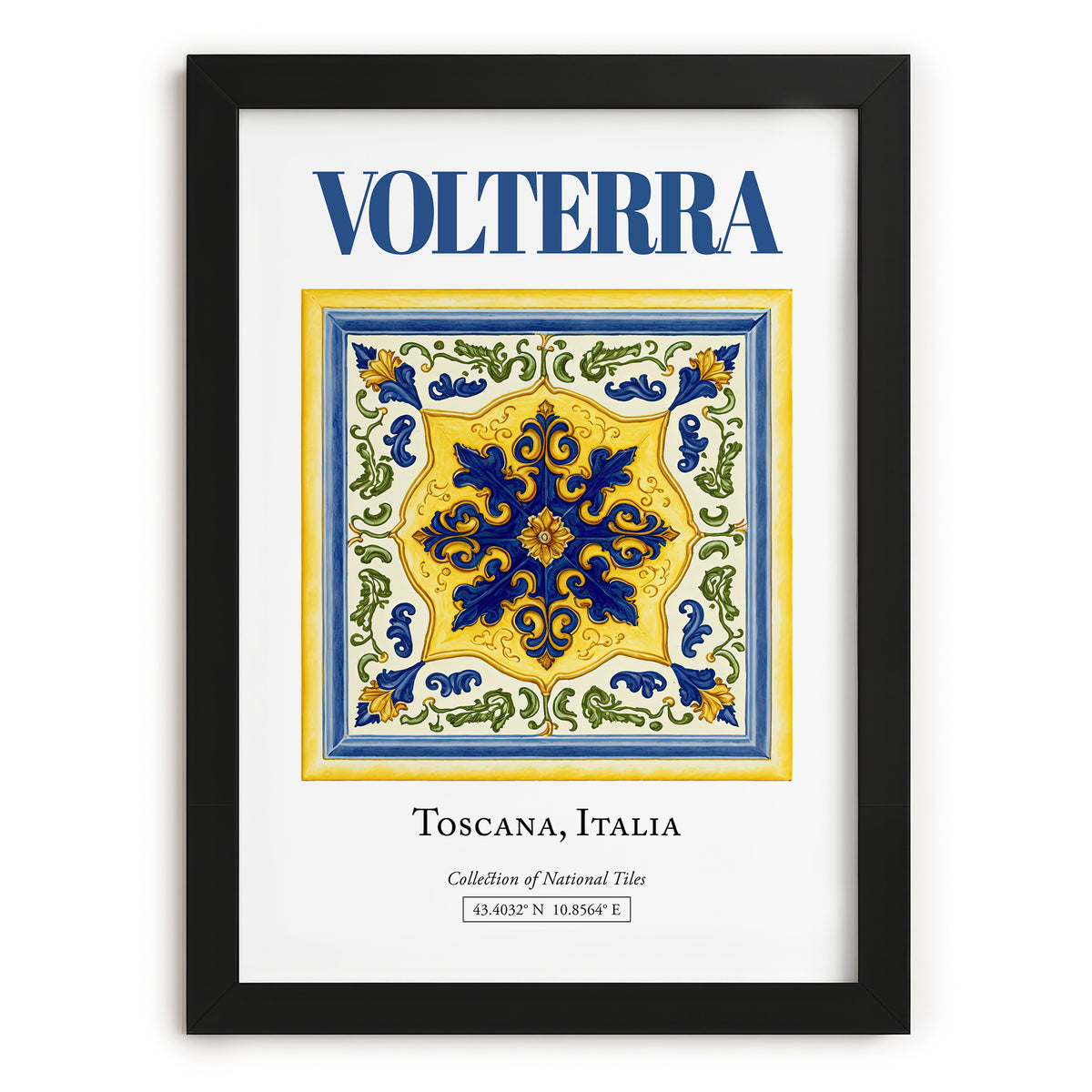 Volterra, Italy – Travel Print, in sleek black frame