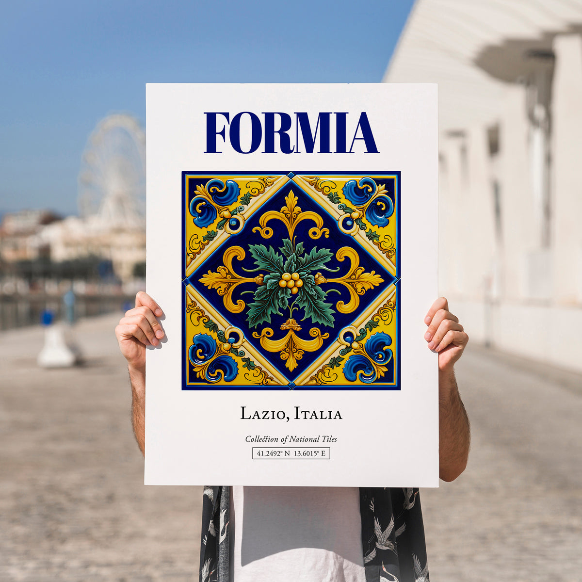 Formia, Italy – Travel Destination Art, no-text version framed in wood