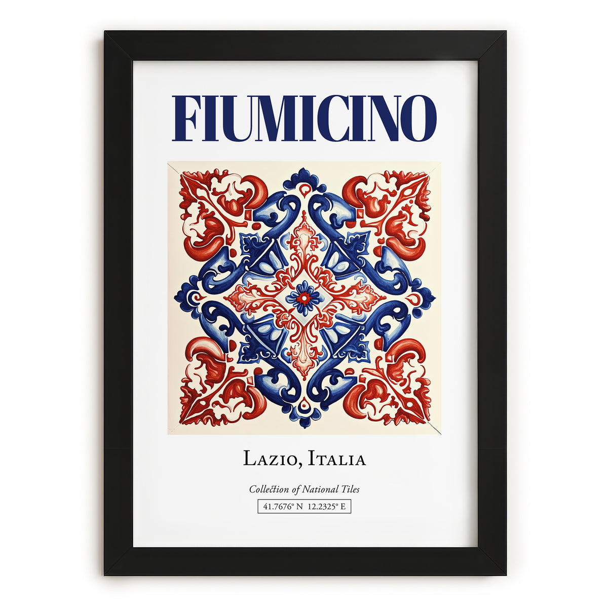 Fiumicino, Italy – Travel Wall Art, in sleek black frame