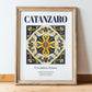 Catanzaro, Italy – Travel Wall Art, in wooden frame leaning on the floor