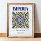 Imperia, Italy – Travel Wall Art, in wooden frame leaning on the floor