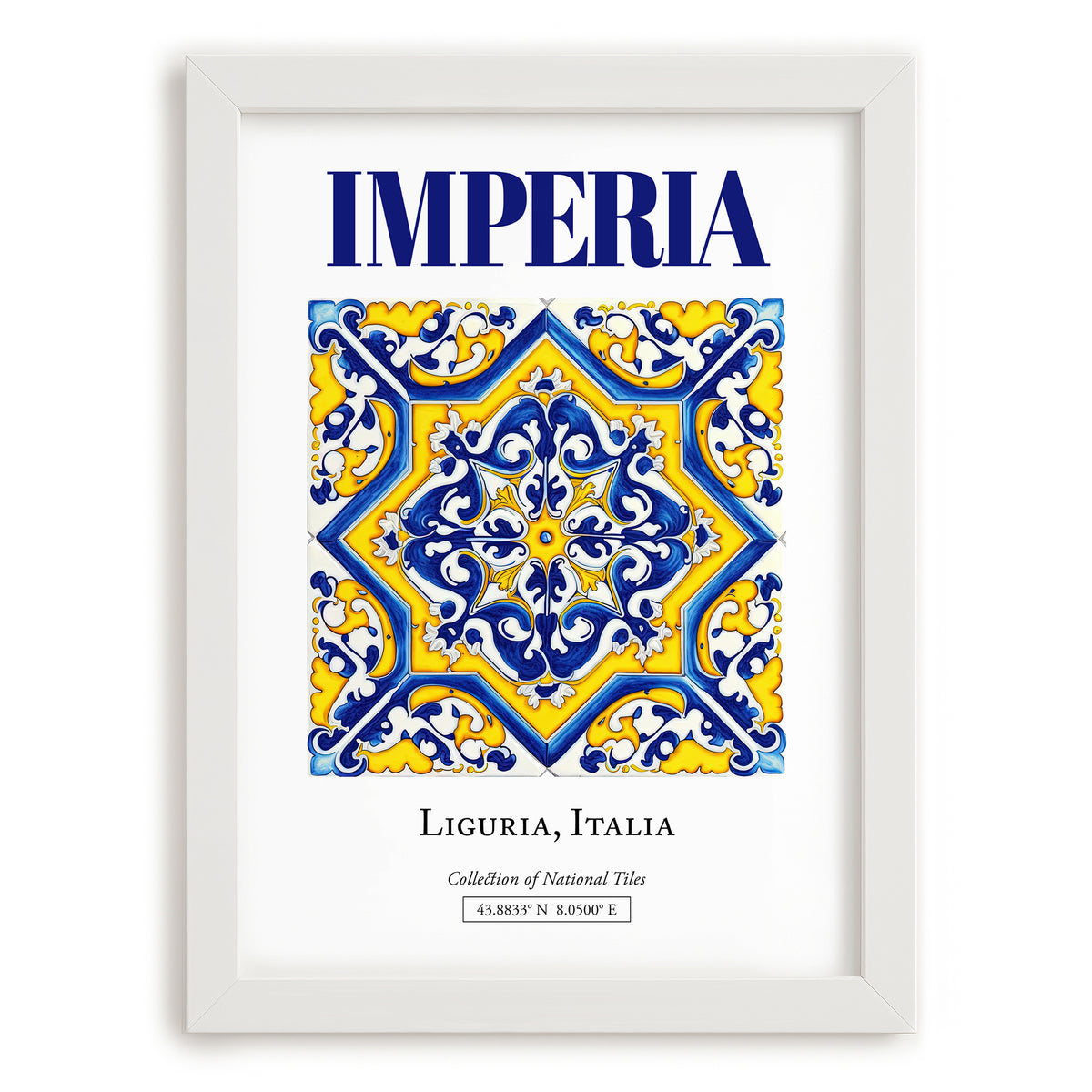 Imperia, Italy – Travel Wall Art, placed in minimal white frame