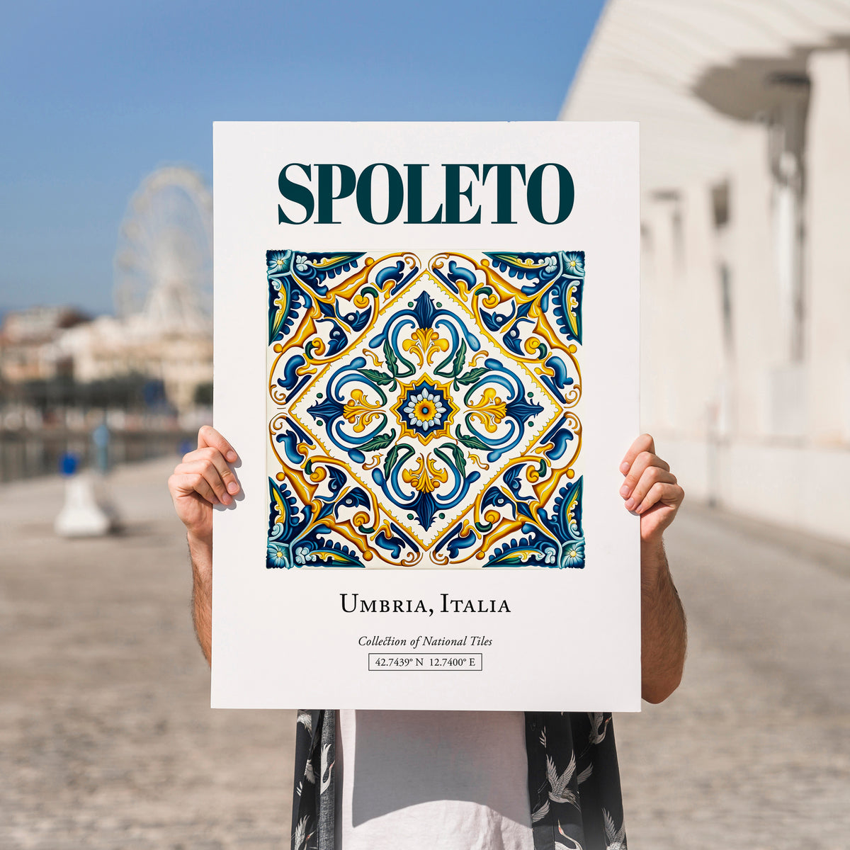 Spoleto, Italy – Away From Home Poster, no-text version framed in wood