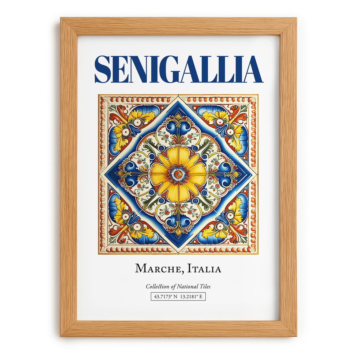 Senigallia, Italy – Tourist Destination Poster, set in oak frame