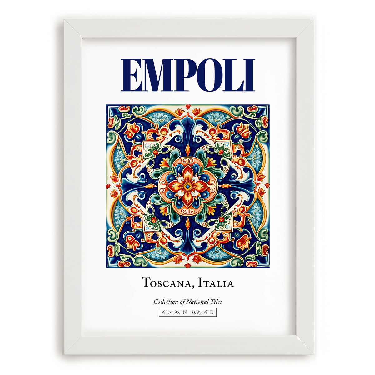 Empoli, Italy – Travel Print, placed in minimal white frame