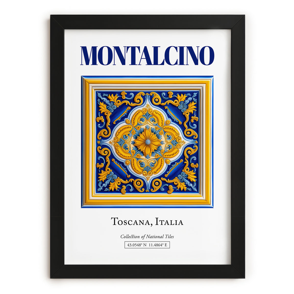 Montalcino, Italy – Travel Wall Art, in sleek black frame