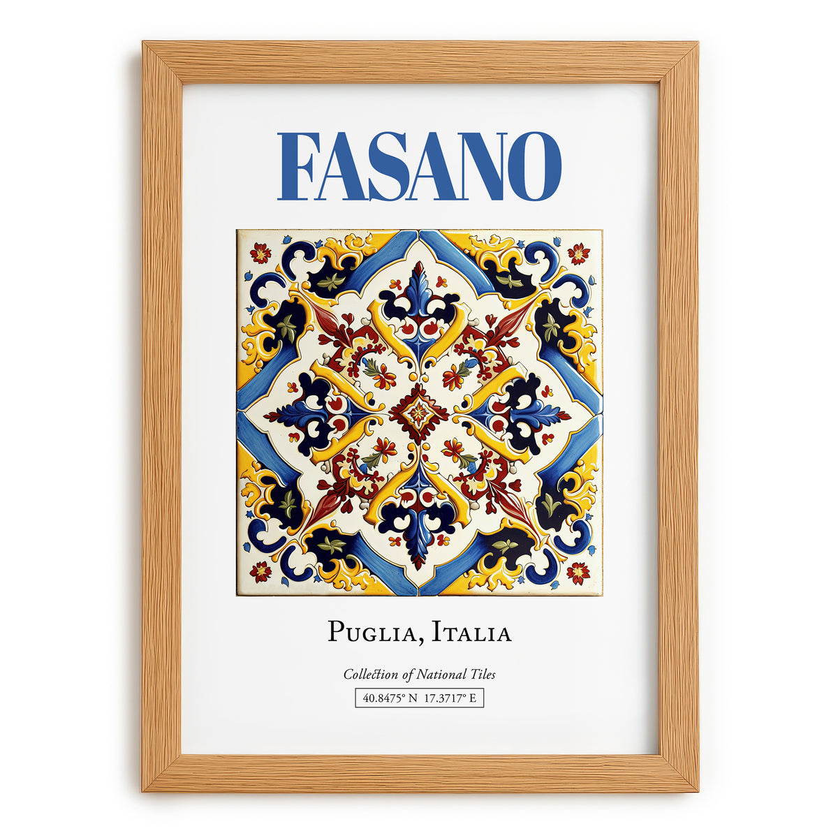 Fasano, Italy – Travel Memories Wall Print, set in oak frame
