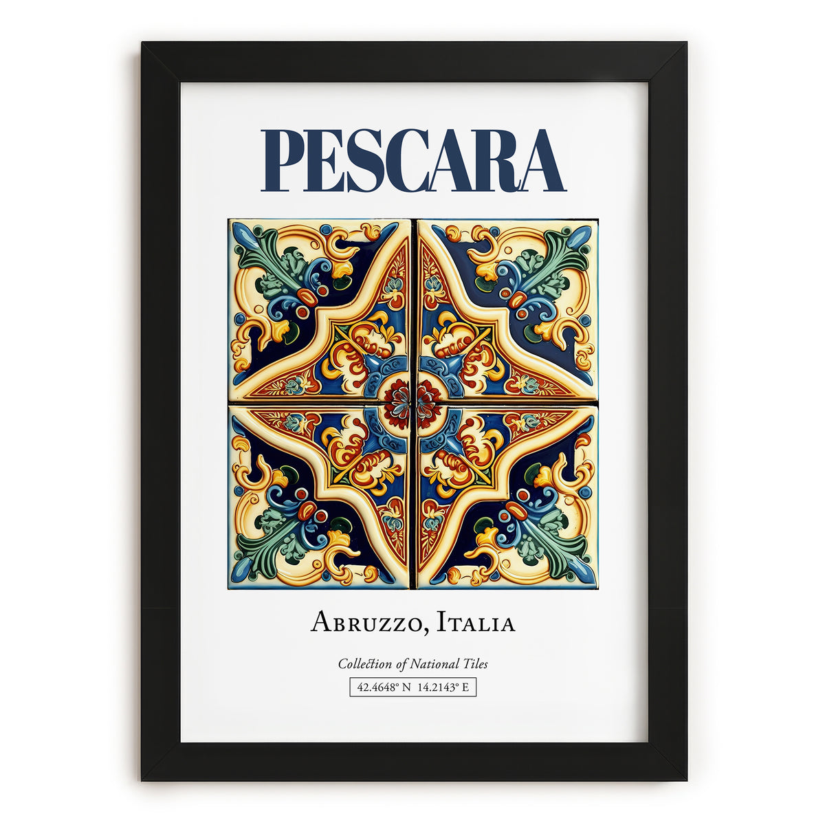 Pescara, Italy – Travel Print, in sleek black frame