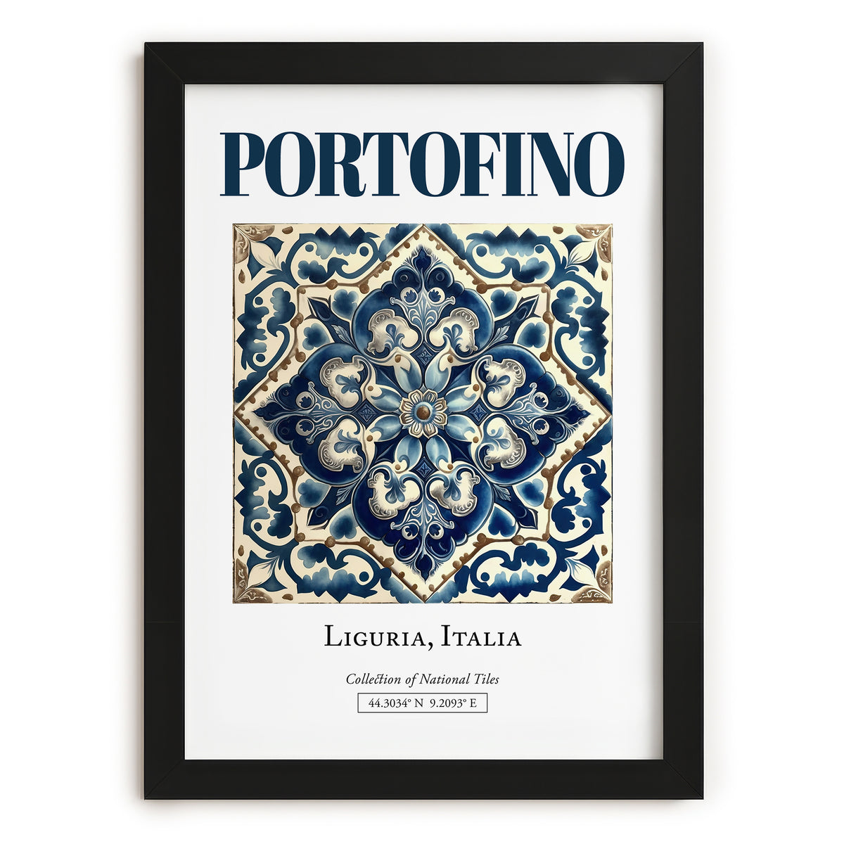 Portofino, Italy – Travel Wall Decor, in sleek black frame
