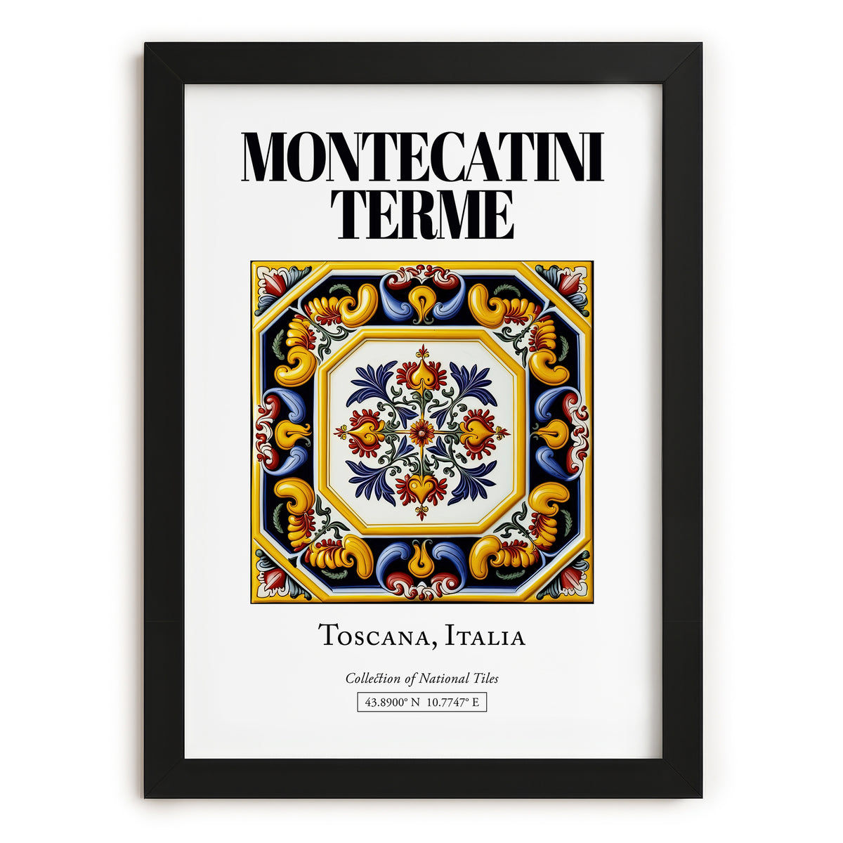 Montecatini Terme, Italy – Travel Print, in sleek black frame