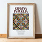 Gravina in Puglia, Italy – Travel Poster, in wooden frame leaning on the floor