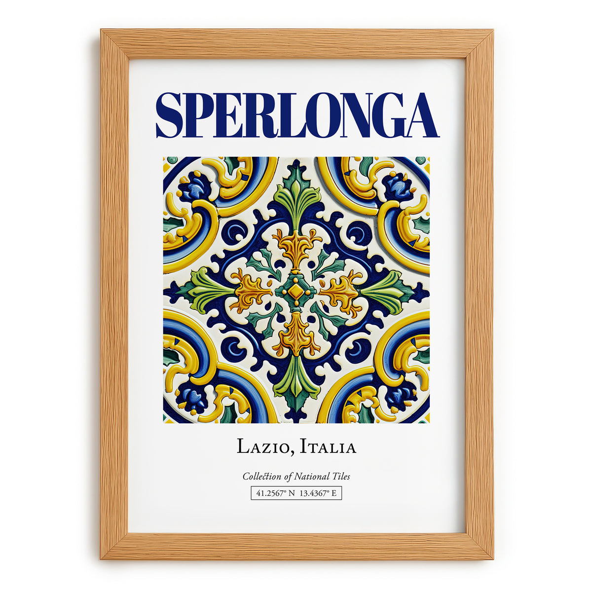 Sperlonga, Italy – Travel Print, set in oak frame