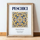 Peschici, Italy – Minimalist Travel Print, in wooden frame leaning on the floor