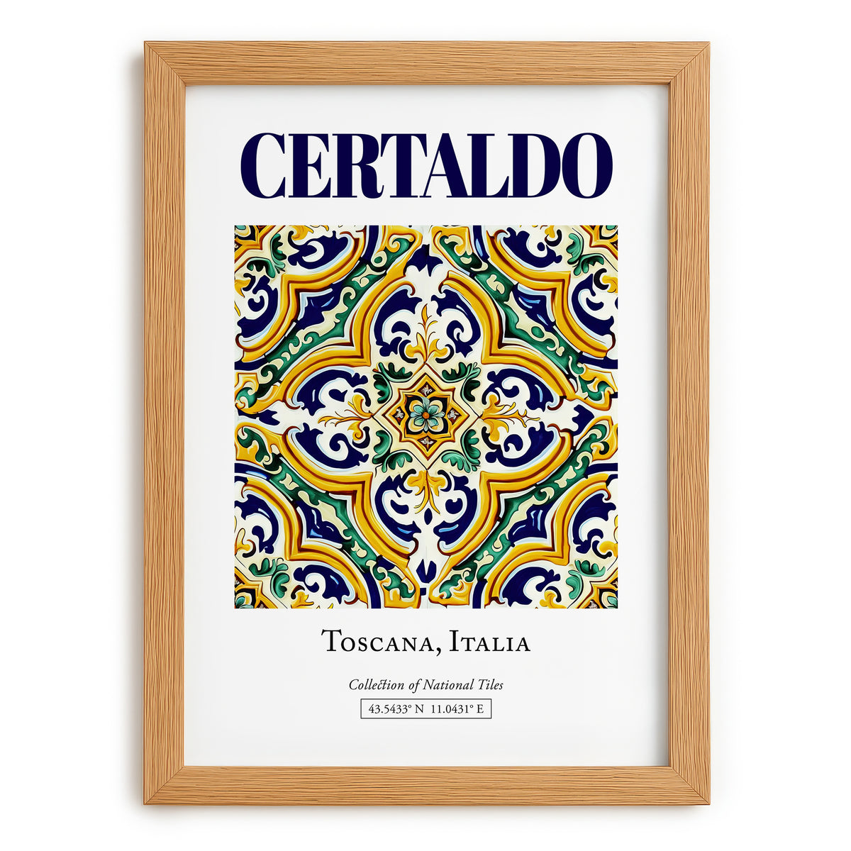 Certaldo, Italy – Travel Print, set in oak frame