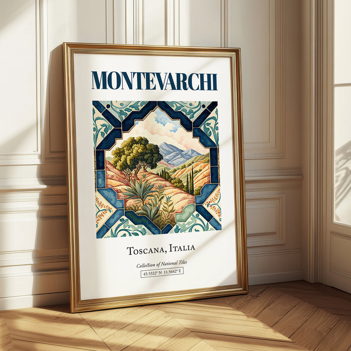 Montevarchi, Italy – Travel Poster, styled in a charming Paris street view