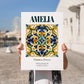 Amelia, Italy – Minimalist Travel Print, no-text version framed in wood