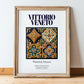Vittorio Veneto, Italy – Travel Poster, in wooden frame leaning on the floor