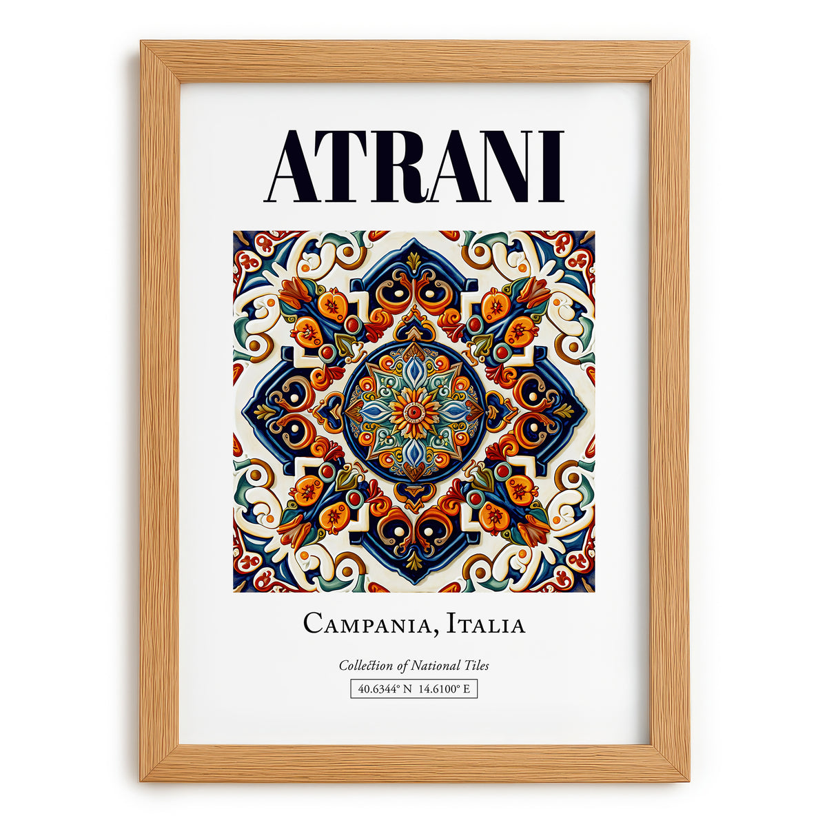 Atrani, Italy – Travel Print, set in oak frame