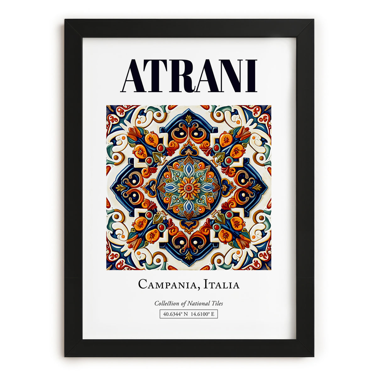 Atrani, Italy – Travel Print, in sleek black frame