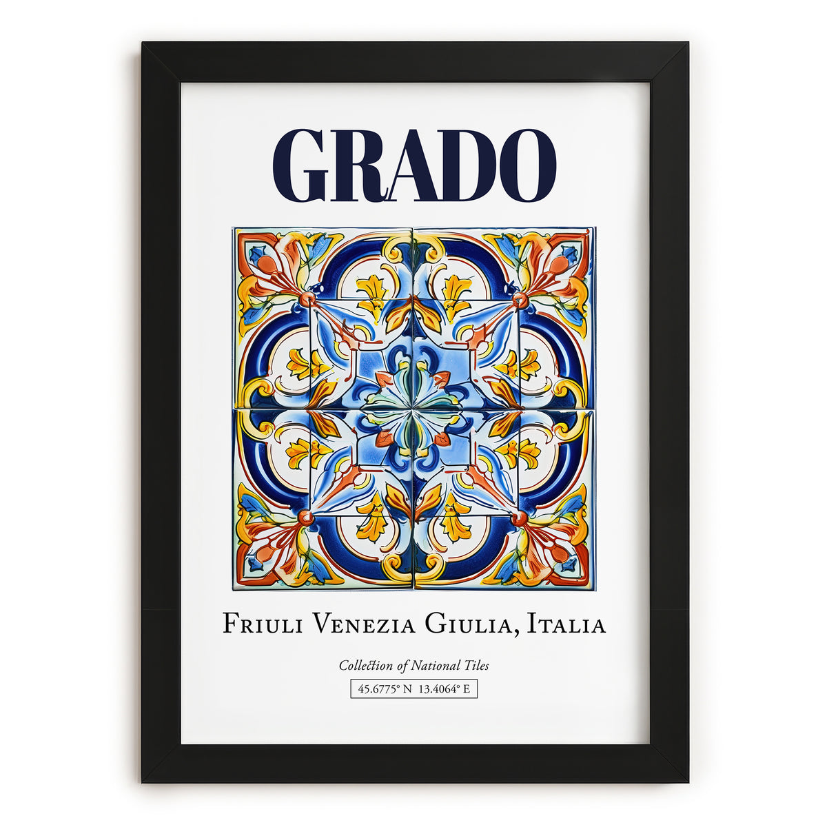 Grado, Italy – Travel Poster, in sleek black frame