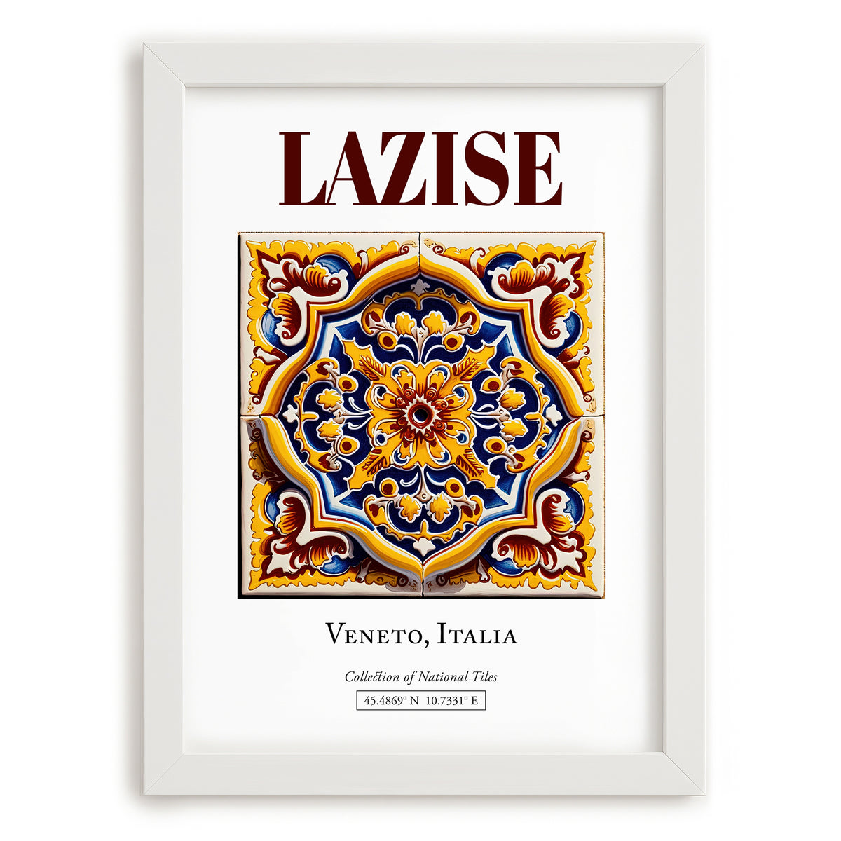 Lazise, Italy – Travel Print, placed in minimal white frame