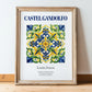 Castel Gandolfo, Italy – Travel Print, in wooden frame leaning on the floor