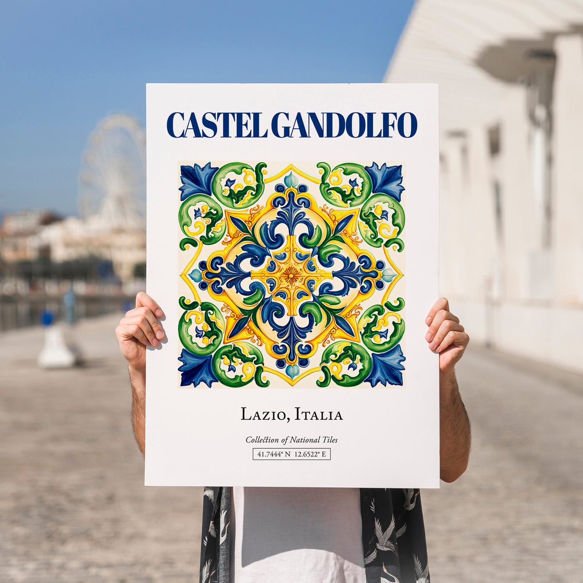 Castel Gandolfo, Italy – Travel Print, no-text version framed in wood