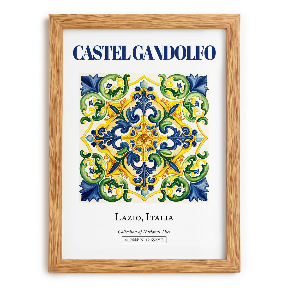 Castel Gandolfo, Italy – Travel Print, set in oak frame