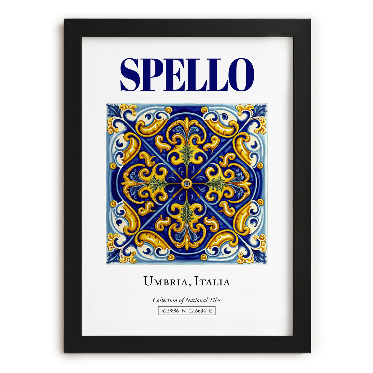 Spello, Italy – Country Culture Poster, in sleek black frame