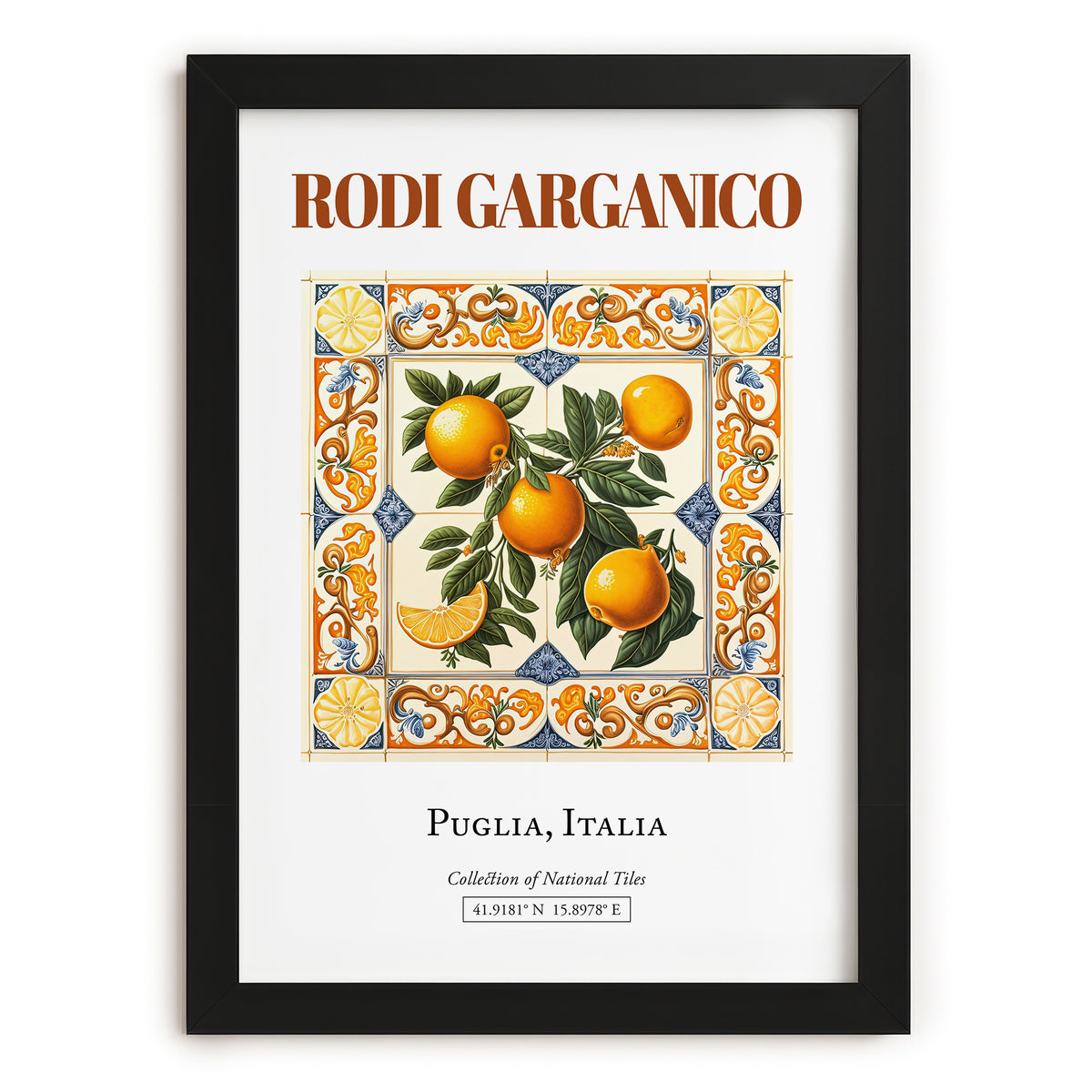 Rodi Garganico, Italy – Architectural Travel Art, in sleek black frame
