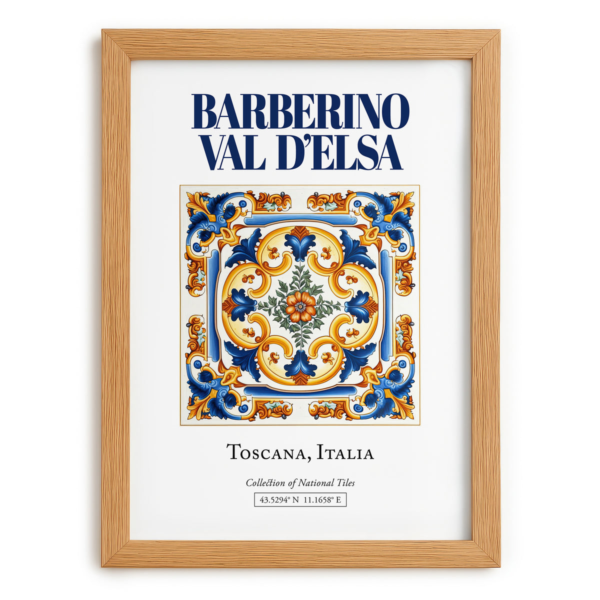 Barberino Val d'Elsa, Italy – Travel Wall Decor, set in oak frame