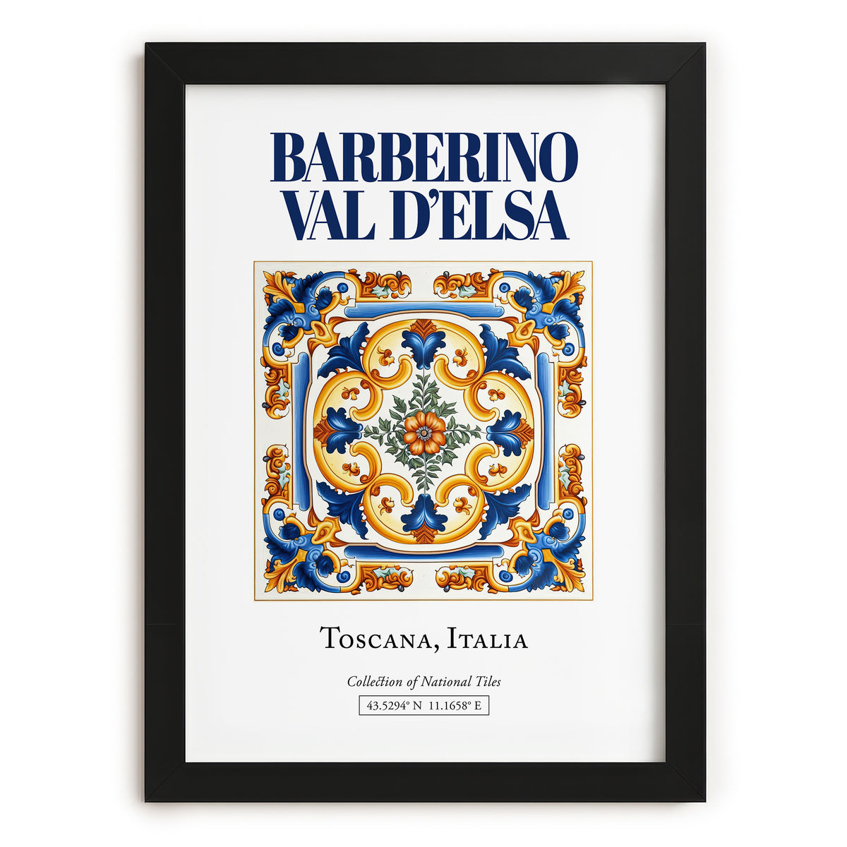 Barberino Val d'Elsa, Italy – Travel Wall Decor, in sleek black frame