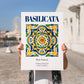 Basilicata, Italy – Travel Wall Decor, no-text version framed in wood