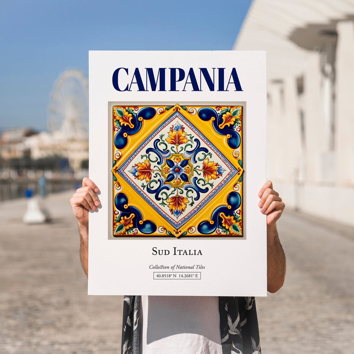 Campania, Italy – Global Cities Wall Print, no-text version framed in wood