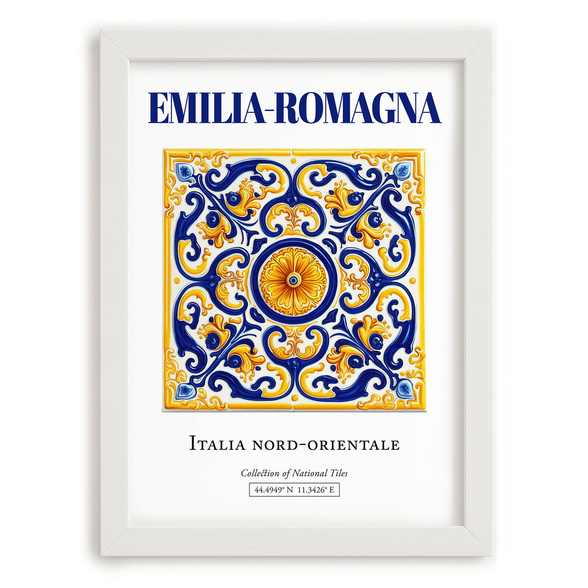 Emilia-Romagna, Italy – Travel Wall Art, placed in minimal white frame