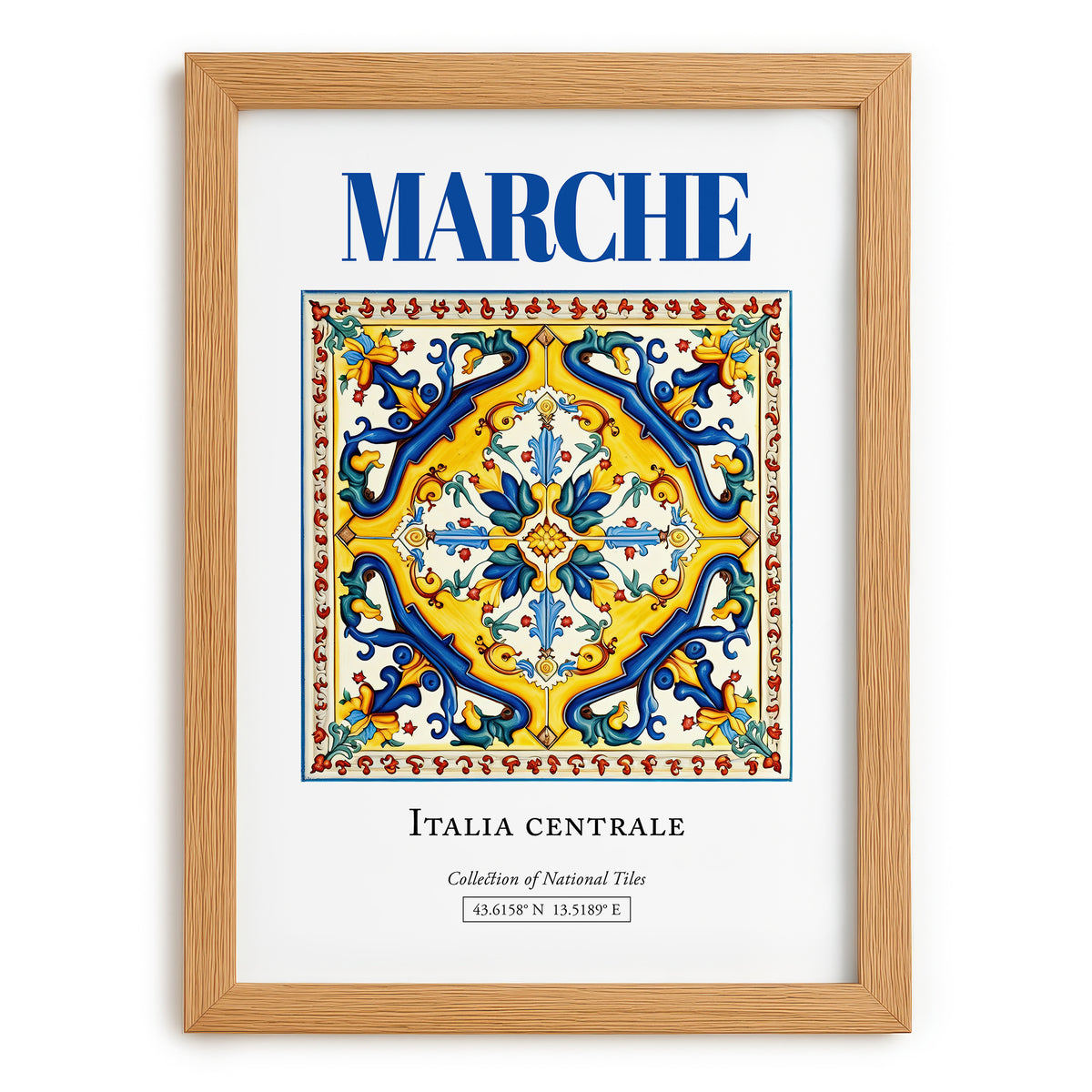 Marche, Italy – Travel Wall Decor, set in oak frame