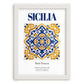 Sicilia (Sicily), Italy – Travel Wall Art, placed in minimal white frame