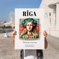 Riga, Latvia – Global Wall Art, no-text version framed in wood