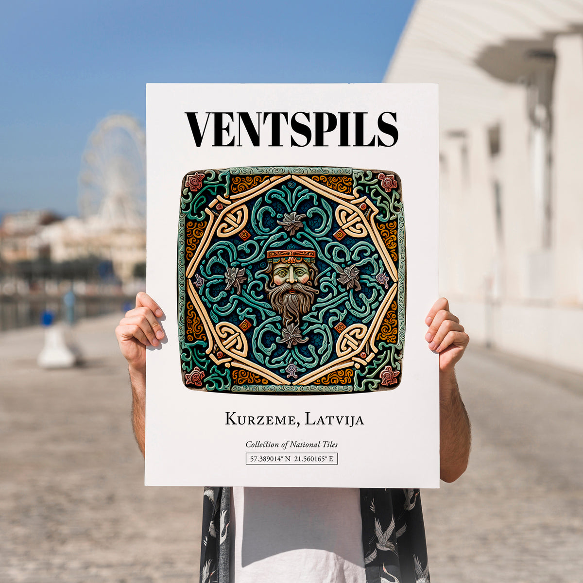 Ventspils, Latvia – Travel Print, no-text version framed in wood