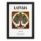 Latvija, Latvia – Wanderlust-Inspired Poster, in sleek black frame