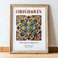 Chefchaouen, Morocco – Cityscape Wall Art, in wooden frame leaning on the floor